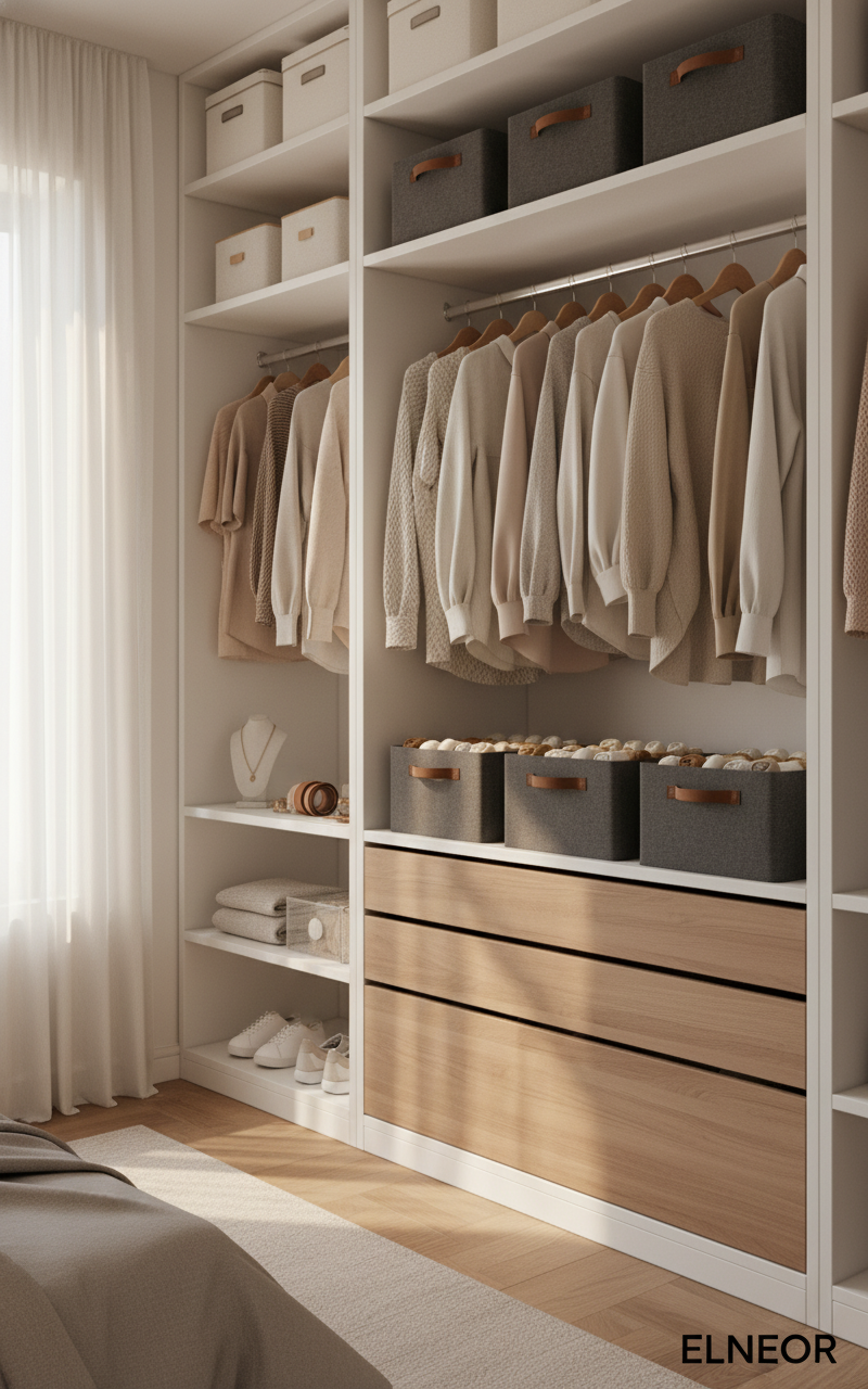 26 Liter Wardrobe Organizer Storage Box - Pack of 4 with Metal Frame & Leather Handles