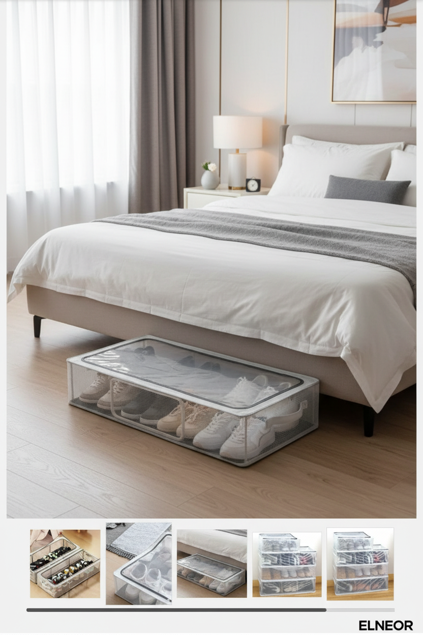 27 Liter Storage Organizer Bag - Clear Vinyl Shoe & Clothes Storage with Reinforced Handles