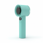Portable Handheld Mini Fan - Teal Cyan with LED Display