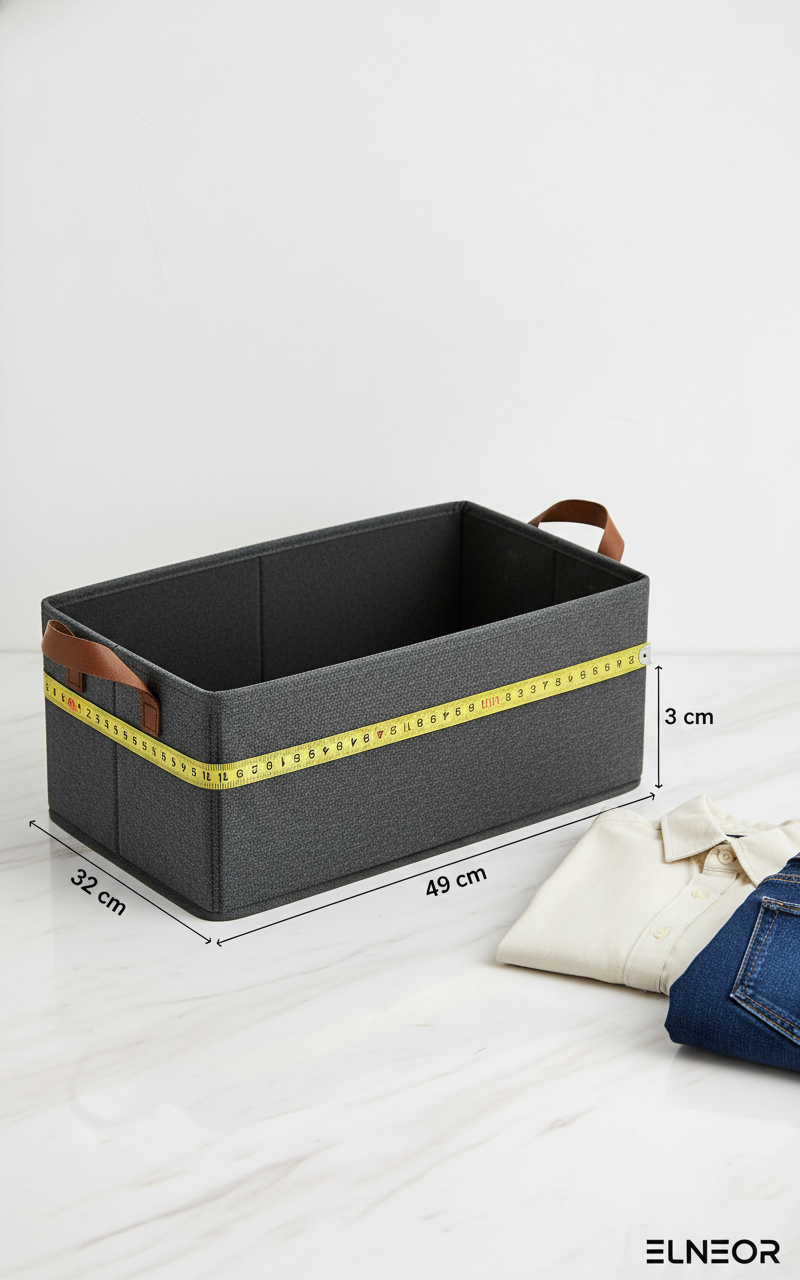 26 Liter Wardrobe Organizer Storage Box - Pack of 4 with Metal Frame & Leather Handles