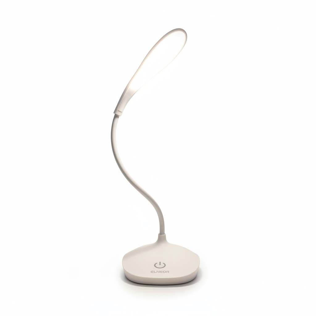 ELNEOR™ LED Gooseneck Desk Lamp | 3-Level Touch Brightness | Eye-Care Reading Light | USB Powered