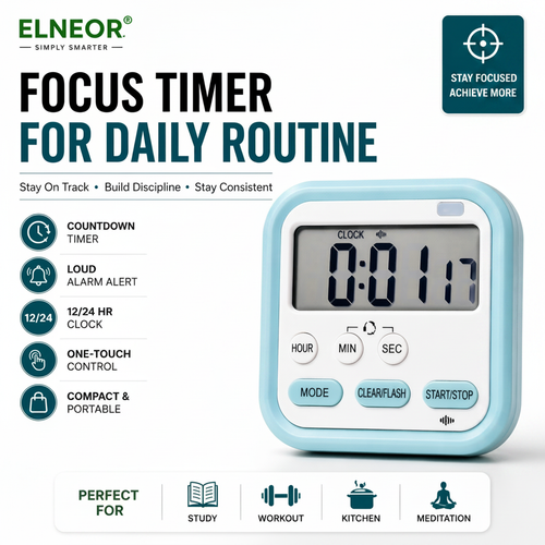 ELNEOR Digital Timer Clock hero white studio shot
