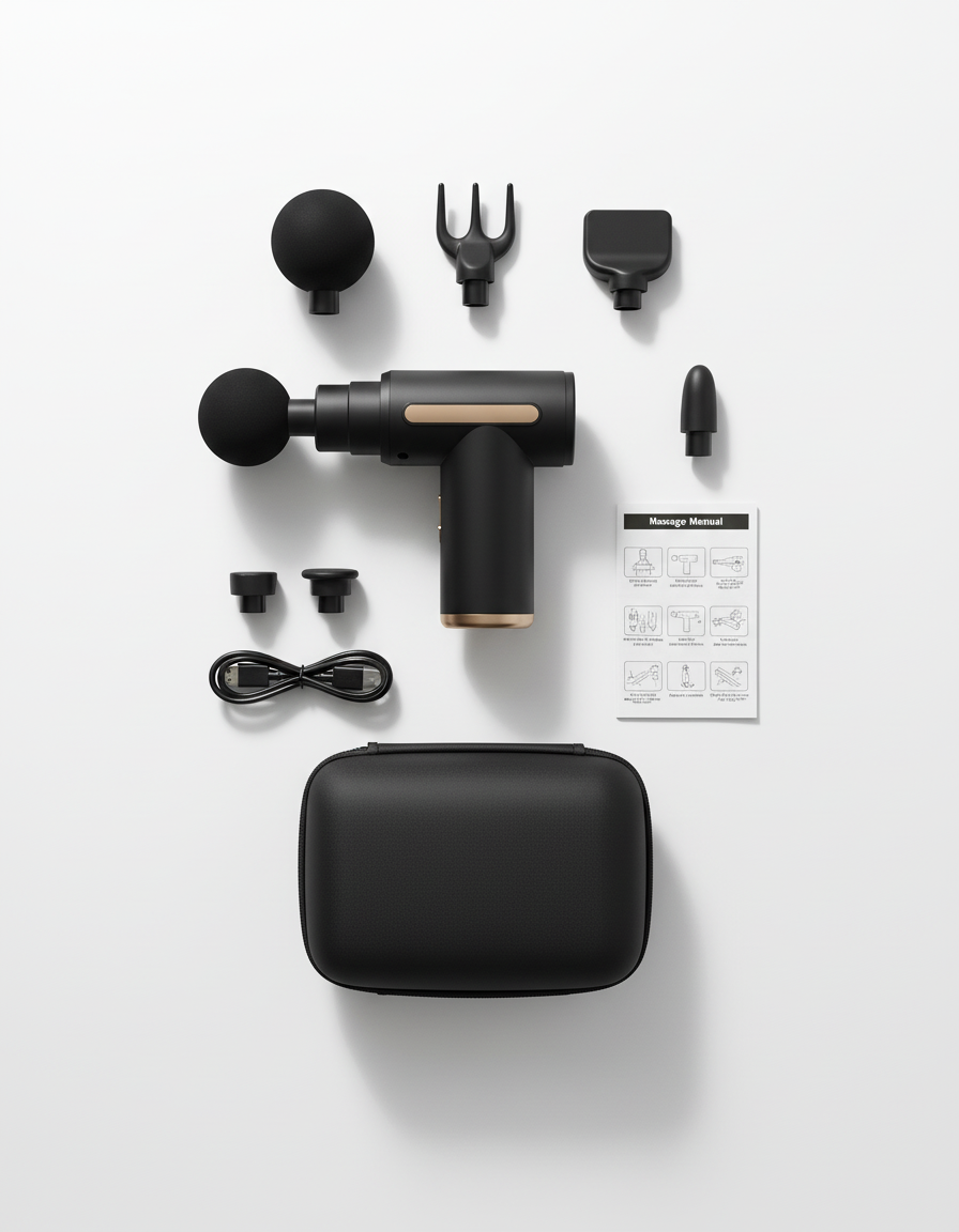 Massage Gun - Overhead Flat-lay
