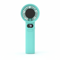 Portable Handheld Mini Fan - Teal Cyan with LED Display