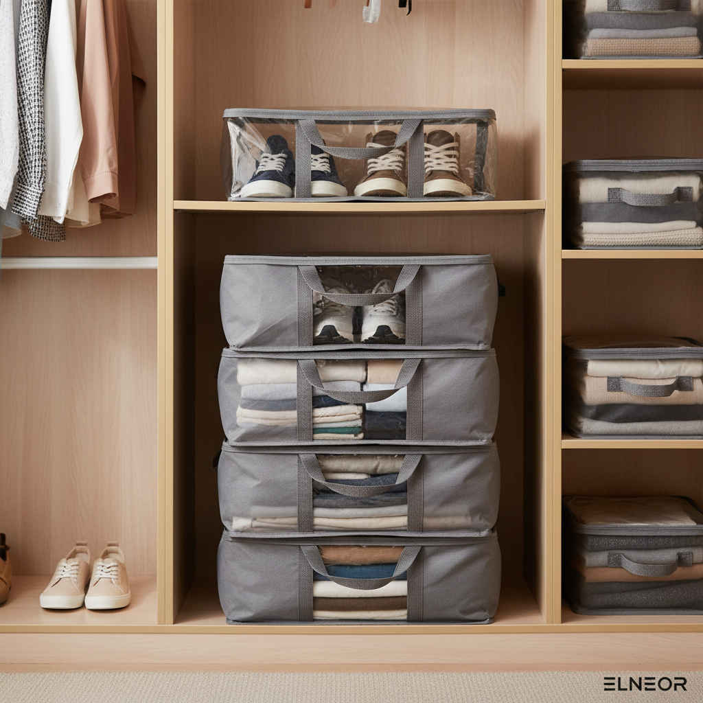 27 Liter Storage Organizer Bag - Clear Vinyl Shoe & Clothes Storage with Reinforced Handles