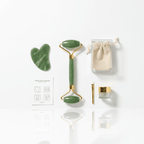 Jade Roller & Gua Sha Set - Natural Stone Face Massager | Anti-Aging Facial Tool | Skin Care Beauty Kit - Elneor Care