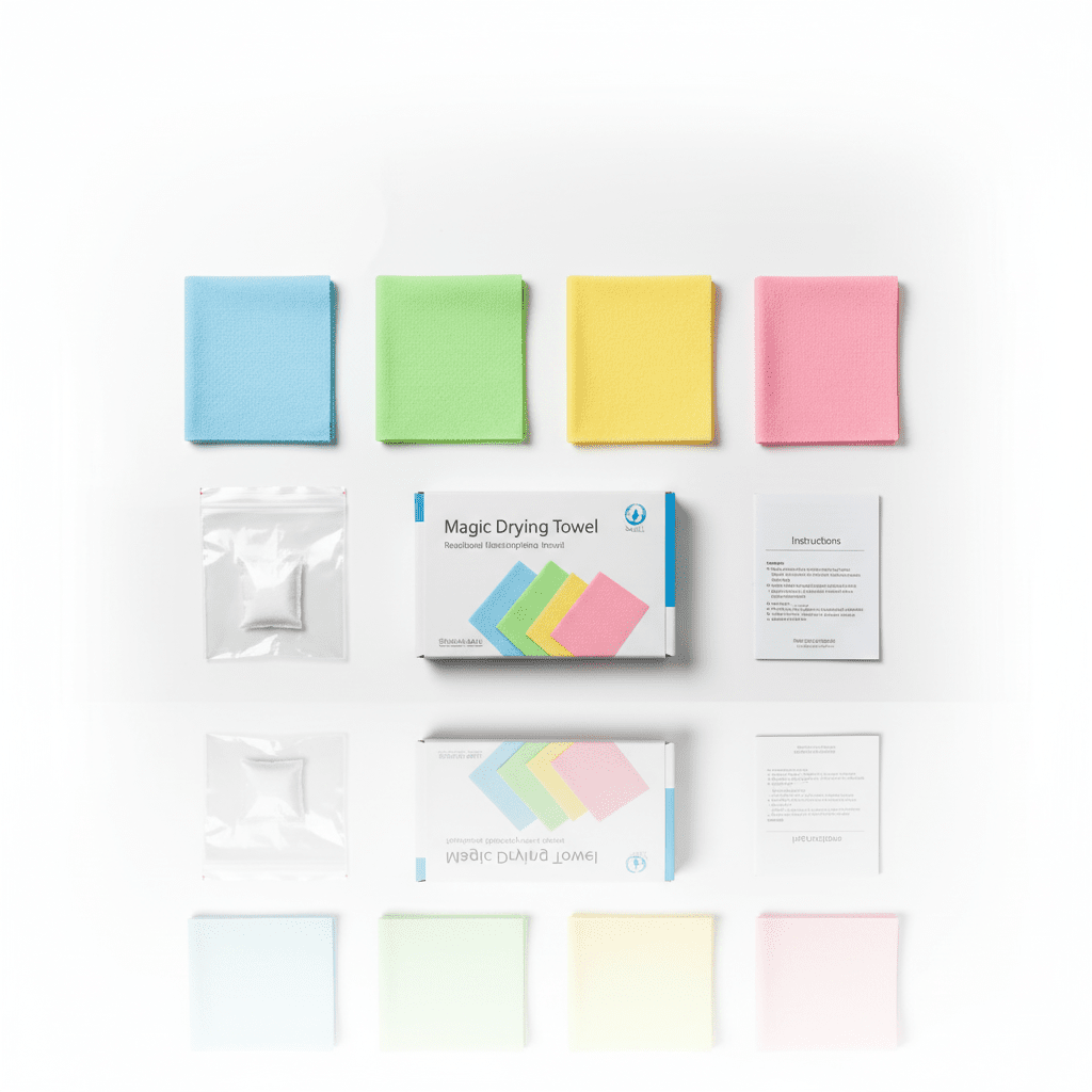 Magic Drying Towel Reusable (Pack of 2) - Ultra Absorbent Kitchen Cleaning Cloth - Elneor Kitchen