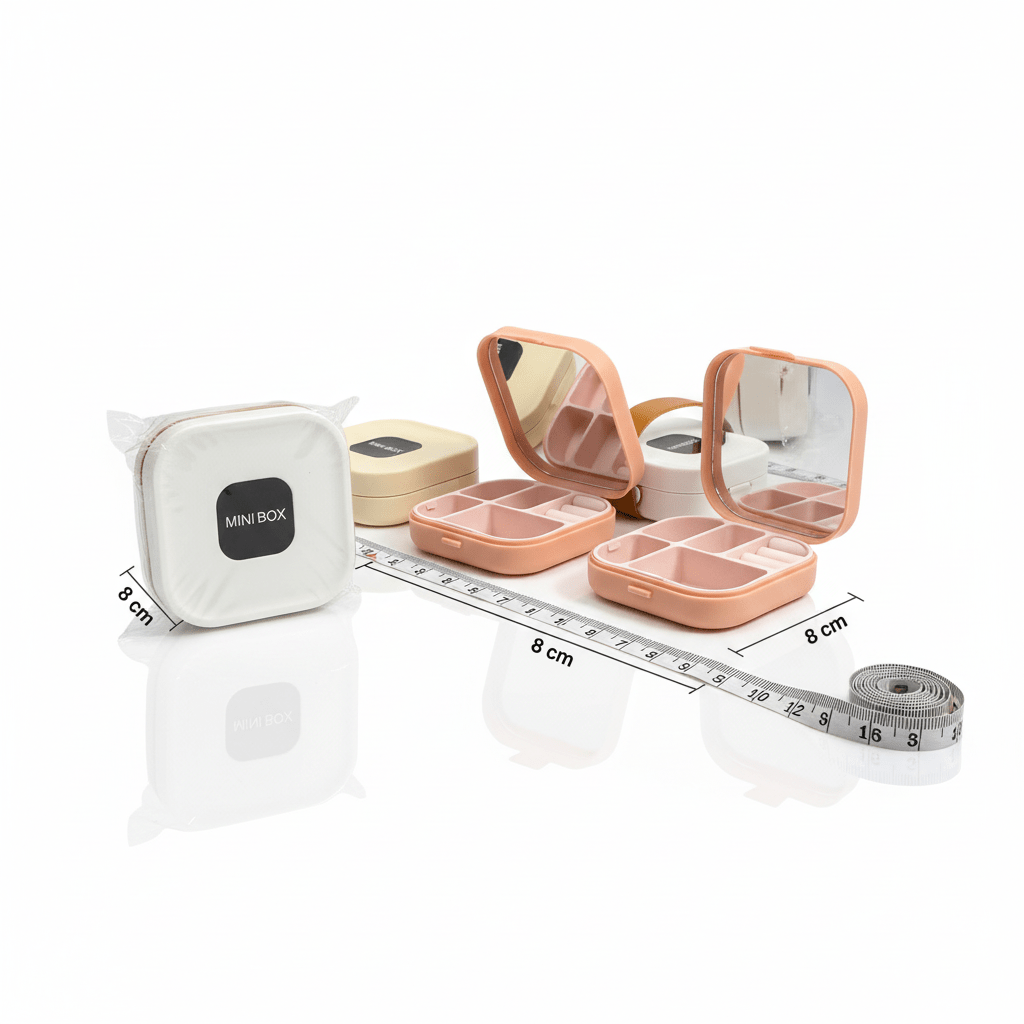 Mini Box Storage Container - Compact Organizer with Lid - ELNEOR