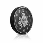 Premium Black & Silver Gear Wall Clock - Luxury Industrial Design - Elneor Decor