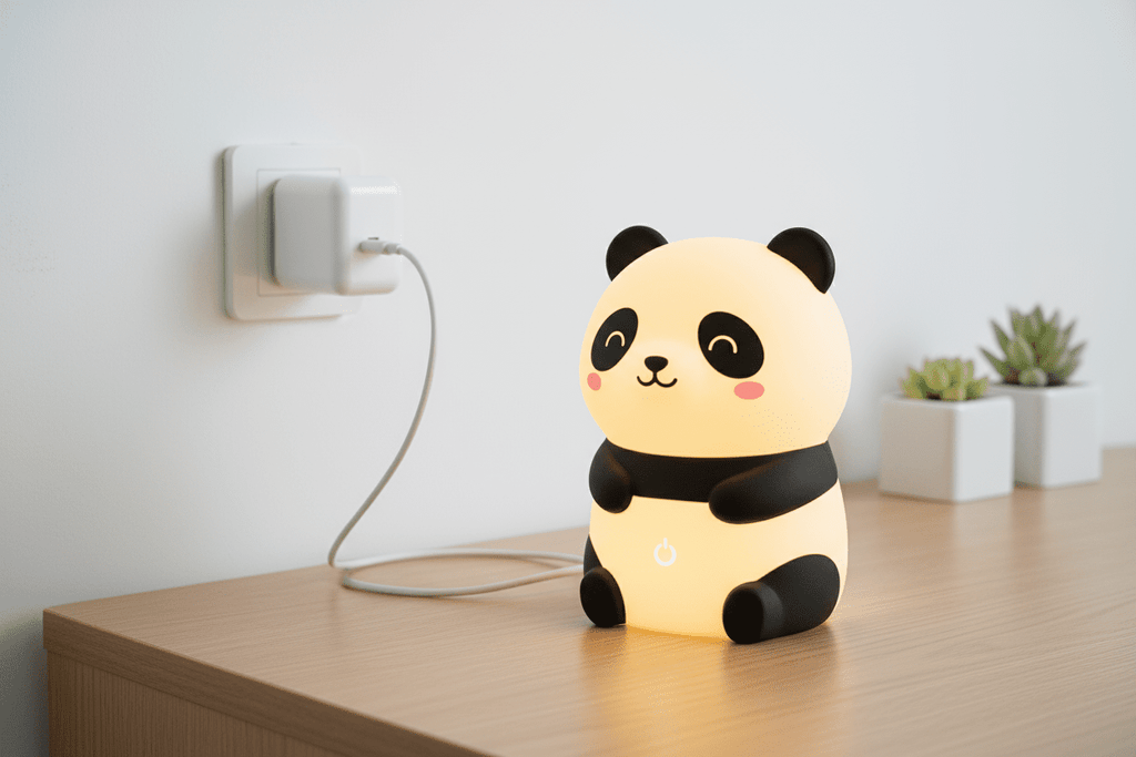 Rechargeable Panda Night Lamp | 7-Color LED Silicone Light for Kids & Nursery - Elneor Ambient Lighting