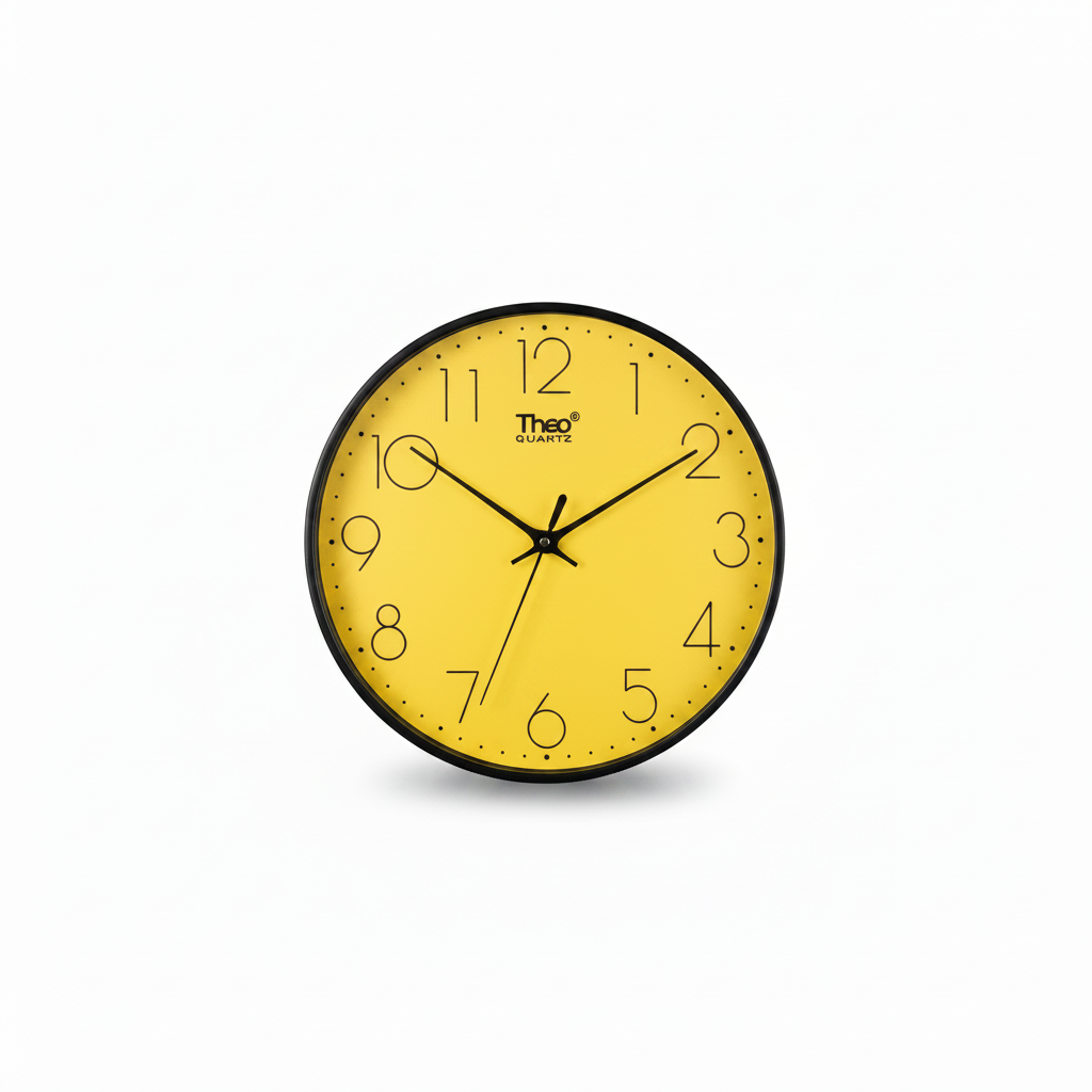 Silent Wall Clock — Sunshine Yellow