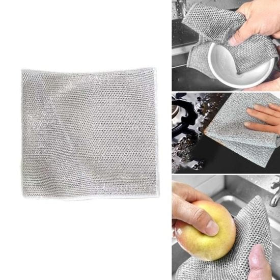 Stainless Steel Dish Scrubber Pads | Heavy Duty Non-Scratch (Pack of 20) - Elneor Kitchen