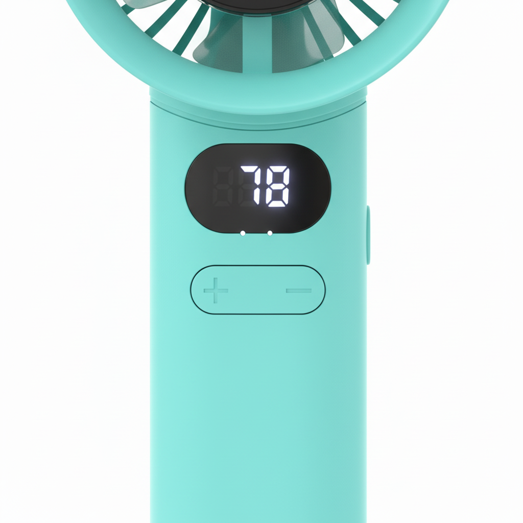Teal Cyan LED Fan - LED Display Close-up