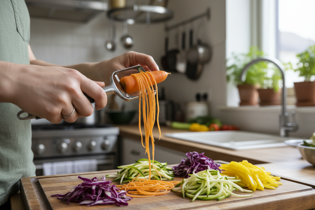 Using julienne peeler on carrot
